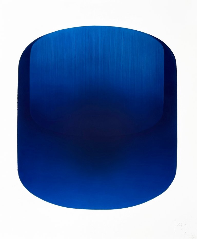 Blue Vega #27, résine sur toile, 127 x 107 cm, 2023